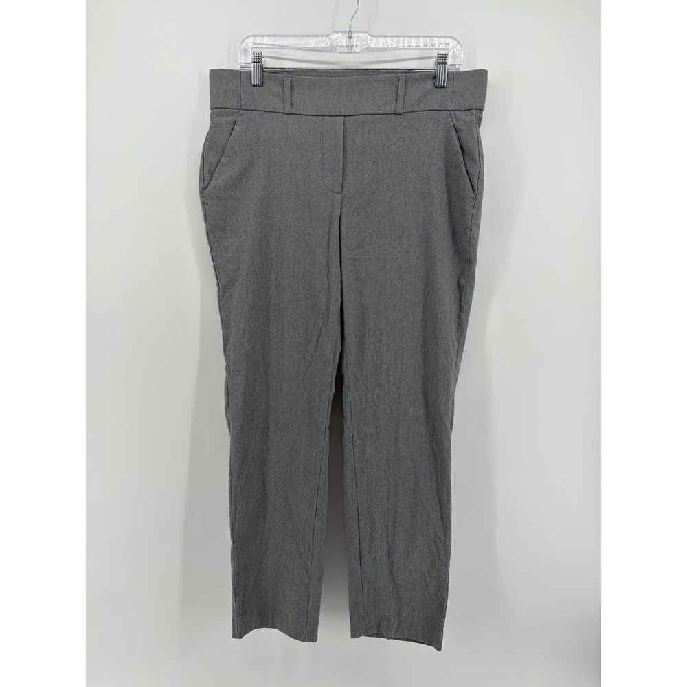 Simply Vera Vera Wang Womens Large Gray Dress Pants Straight Leg Stretch Career